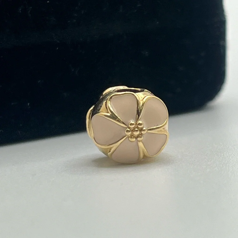 Reserved PANDORA 14K Gold Cherry Blossom Clip Charm - Picture 4 of 6